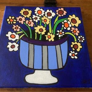 “Flower Bowl” Still Life Acrylic Painting